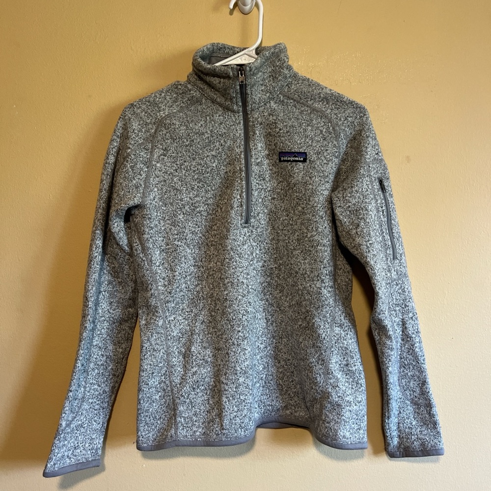 Patagonia women’s grey quarter 1/4 zip pullover fleece sweater size S gorpcore